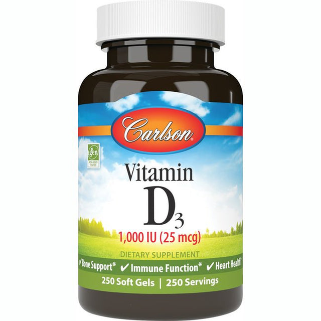 Carlson Labs - Vitamin D3 1000 IU - 250 Softgels