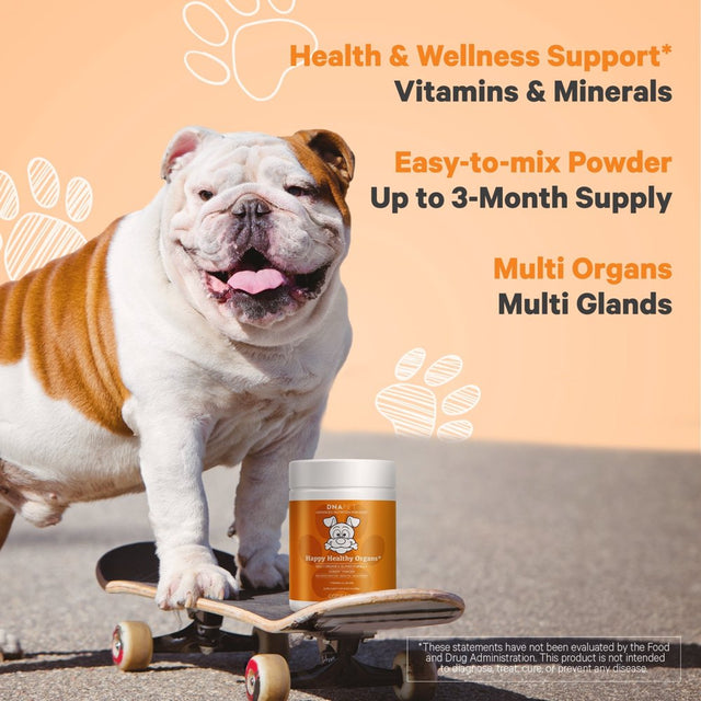 DNA PET Happy Healthy Organs & Glands Supplement for Dogs, Canine Multi Organ Beef Powder, 3 Oz