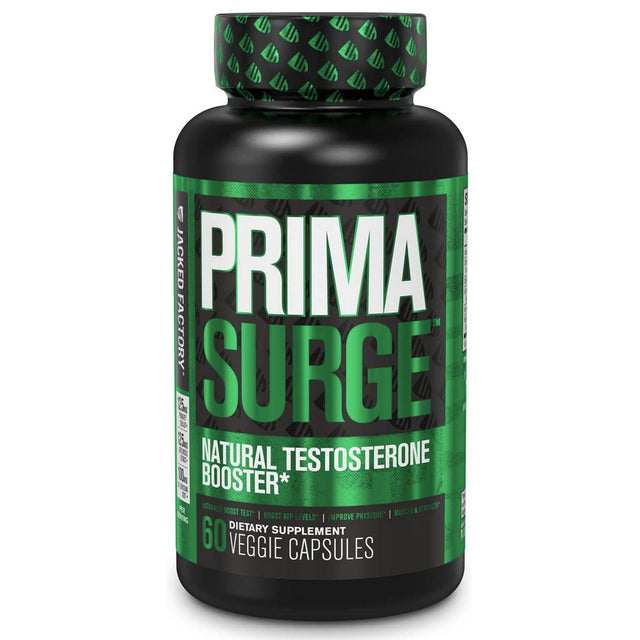 Primasurge Testosterone Booster for Men - Boost Lean Muscle Growth, Strength, Energy & Fat Loss | Natural Test Booster Supplement W/ Premium Primavie, Ashwagandha & More - 60 Veggie Pills