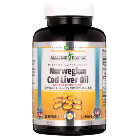 Amazing Omega Norwegian Cod Liver Oil 1250Mg 120 Softgels