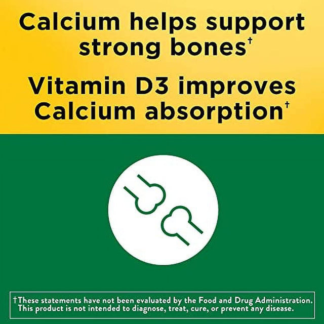 Nature Made Calcium Gummies 500 Mg per Serving with Vitamin D3, Dietary Supplement for Bone Support, 80 Gummies, 40 Day Supply