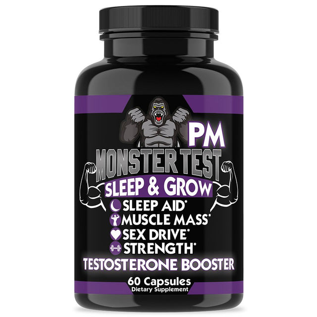 Monster Test Testosterone Booster, Monster Nitric Oxide, Angry Energy, Monster PM Sleep Aid (4-Pack)