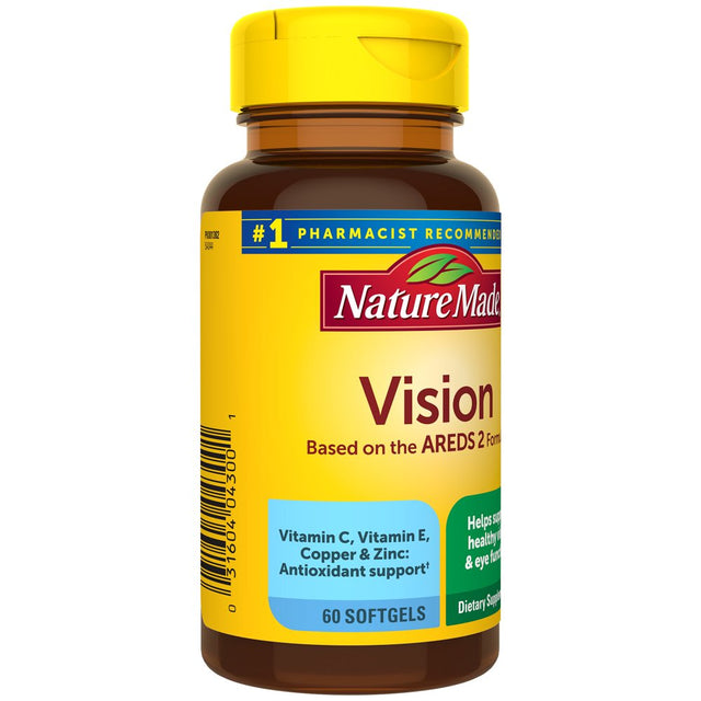 Nature Made Vision Based on the AREDS 2 Formula Softgels, Eye Vitamins, 60 Count