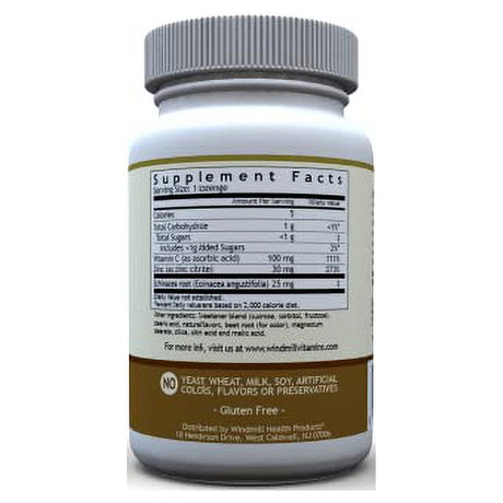 Windmill Health Products Zinc Lozenges with Echinacea and Vitamin C 60 Lozenges, 60 Count