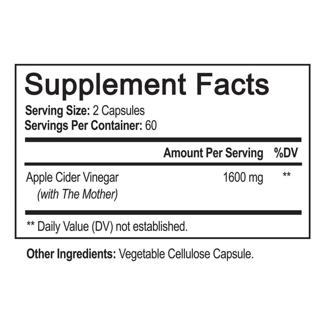 Nutriflair Apple Cider Vinegar Capsules with the Mother, 120 Capsules