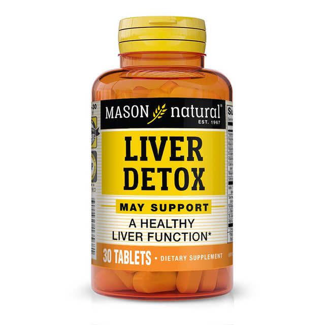 Mason Natural Liver Detox: B-Vitamins, Milk Thistle, Turmeric - Digestive Support - 30 Tablets