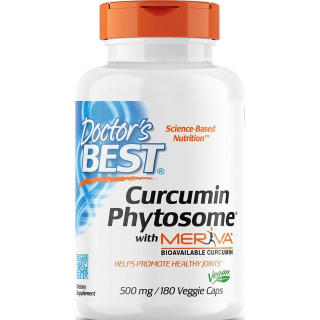 Doctor'S Best Curcumin Phytosome with Meriva, Non-Gmo, Vegan, Gluten Free, Soy Free, Joint Support, 500 Mg 180 Veggie Caps