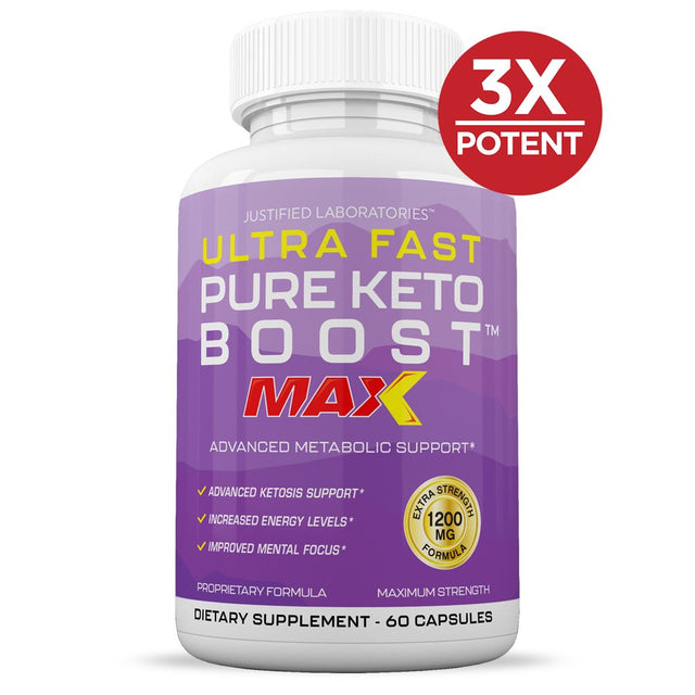 Ultra Fast Pure Keto Boost Max 1200MG Keto Diet Pills BHB Salts Advanced Ketogenic Supplement Exogenous Ketones Ketosis Weight Loss Fat Burner Carb Blocker Appetite Suppressant Men Women 60 Capsules