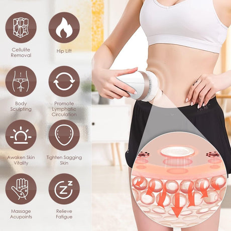 Body Sculpting Machine, Cellulite Massager with 9 Skin Friendly Washable Pads，Electric Beauty Sculpt Massager Cellulite Massager for Men and Women Belly Legs Arms