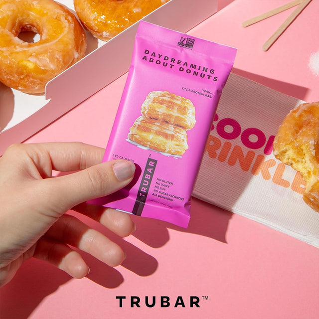 TRUBAR Vegan Protein Bars - Soy Free, Dairy Free, Gluten Free Protein Bars - No Sugar Alcohols - Non-Gmo - 12G of Protein - Daydreaming about Donuts - 12 Count