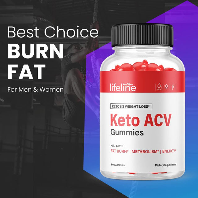 (2 Pack) Lifeline Keto ACV Gummies - Supplement for Weight Loss - Energy & Focus Boosting Dietary Supplements for Weight Management & Metabolism - Fat Burn - 120 Gummies