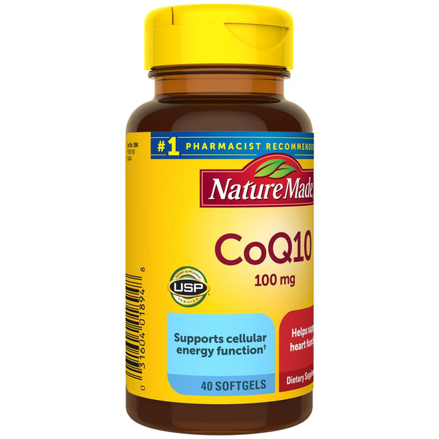 Nature Made Coq10 100Mg Softgels, Dietary Supplement for Heart Health Support, 40 Count