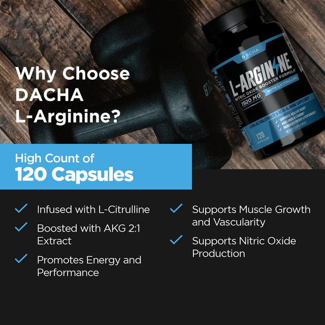 Premium L Arginine Pills 1920 MG - 120 VCAPS AAKG Nitric Oxide Precursor, L-Citrulline HCL, Beta Alanine, Essential Amino Acids for Energy, Muscle Growth, Heart Health, Vascularity & Stamina