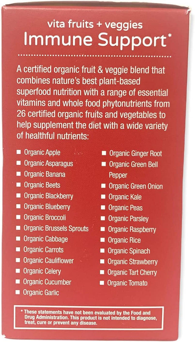 Vital Fruits + Veggies Immune Support 60Vegan Capsules