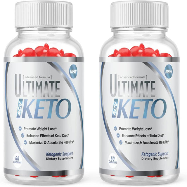 (2 Pack) Ultimate Keto ACV Gummies - Supplement for Weight Loss - Energy & Focus Boosting Dietary Supplements for Weight Management & Metabolism - Fat Burn - 120 Gummies