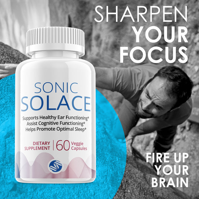 (2 Pack) Sonic Solace - Brain Boost Supplement - Dietary Supplement for Focus, Memory, Clarity, Cognitive, Nootrpic - Advanced Hearing Support Formula for Maximum Strength - 120 Capsules