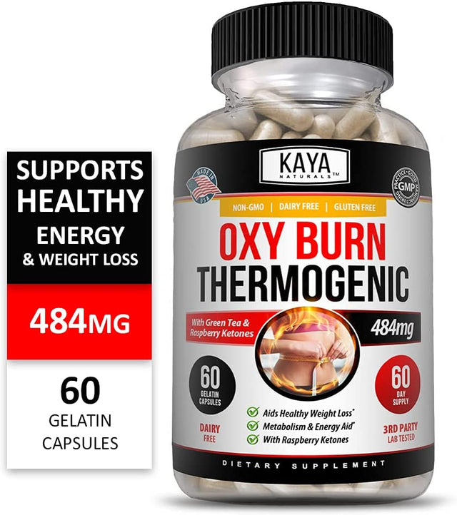 Kaya Naturals Oxy Burn - Weight Loss Pills for Women & Men - Appetite Suppressant Supplement - Supreme Fat Burner - Powerful Thermogenic Diet Pills - Natural Energy Boost - 60 Count