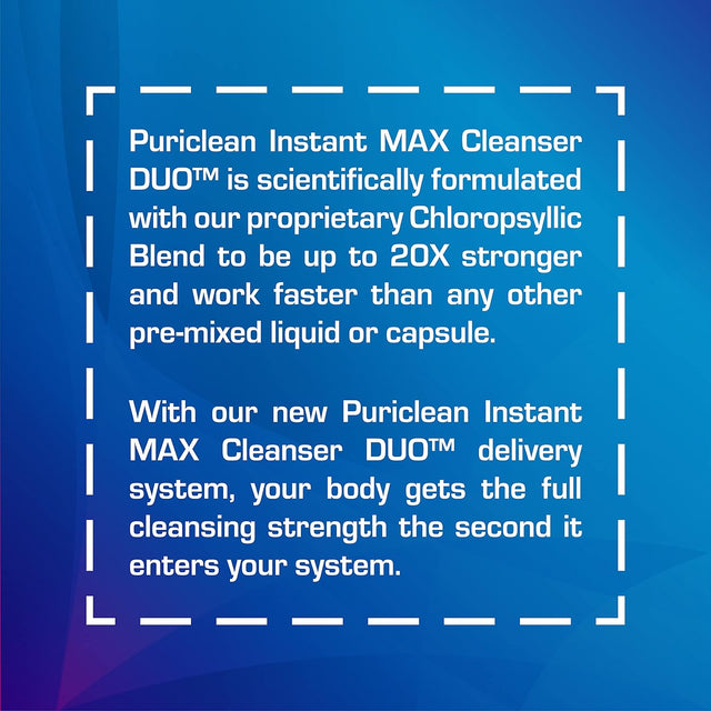 Wellgenix Puriclean Instant Max Cleanser Duo, 20X Stronger Fast Acting Powder & Softgels, Tropical Punch Flavor, Premium Herbal Cleanse Detox, Ideal for Extreme Toxin Levels, 1 Packet & 2 Releasegels