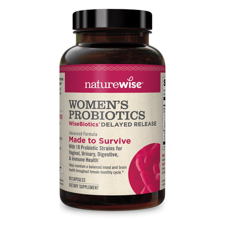 Naturewise Probiotics for Women Time-Release Supplement Comparable to 90 Billion CFU Cranberry & D Mannose for Vaginal, Urinary, Digestive & Immune Health 60 Capsules