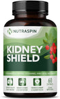 Kidney Shield Supplement by Nutraspin - Powerful Kidney Cleanse, Detox & Repair Formula with Dandelion Root, Uva Ursi Extract, Organic Cranberry, Herbs, and Vitamins - 60 Capsules