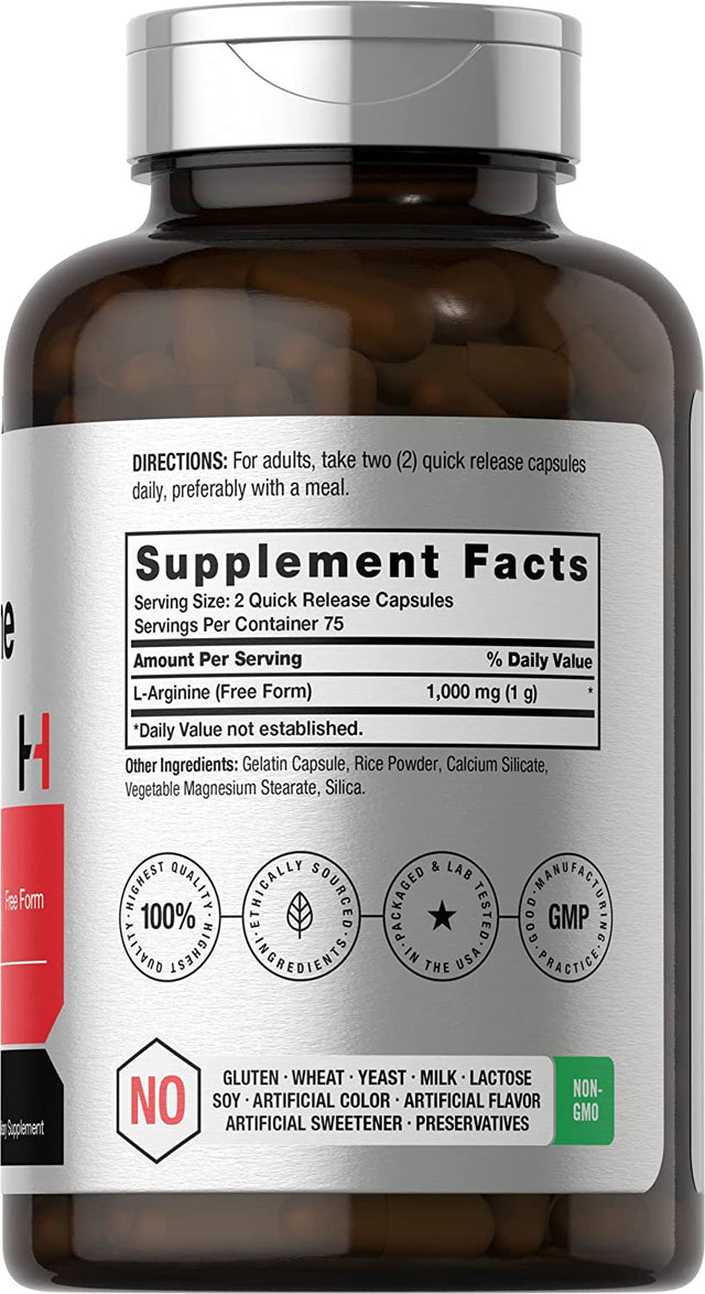 L Arginine 1000Mg | 150 Capsules | Free Form | by Horbaach