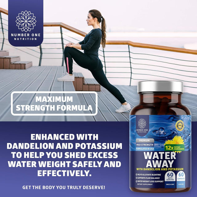 N1N Premium Water Away and Saffron Extract, All Natural Supplements to Support Energy Levels, Eye Health and Weight Management, 2 Pack Bundle