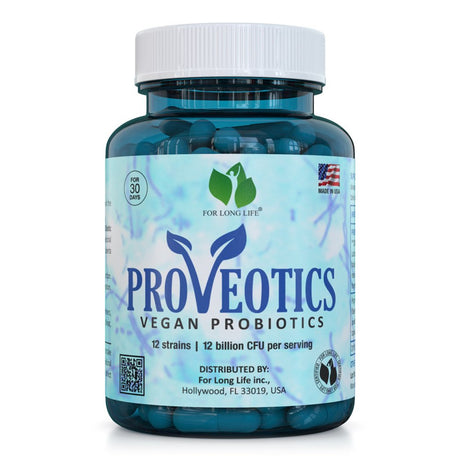 For Long Life - Proveotics - Vegan Probiotic Supplement - Digestive Enzymes - Probiotic Multi Enzymes with Probiotics and Prebiotics for Digestive Health for Women and Men