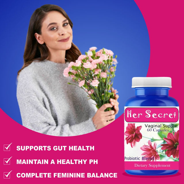 Her Secret Women Prebiotics 60 Pills Control Fishy Odor, Support Ph Balance 60 Capsules