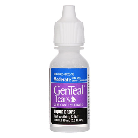 Genteal Tears Moderate Lubricant Eye Drops for Dry Eye Symptom Relief, 15Ml