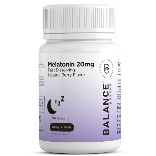 Melatonin 20Mg, 100% Drug Free, Fast-Dissolve 120 Tablets - Natural Sleep Aid, Experience Serene, Restful Nights