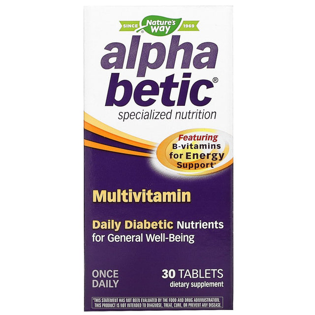 Nature Works Alpha Betic Once-A-Day Multiple Vitamins 30 Tablets Pack of 3