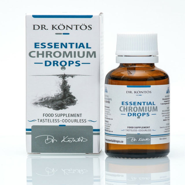 Dr. Kontos Essential Chromium Drops – FULVIC ACID with Chromium, an Organic Complex Supports Healthy Blood Sugar Levels, Carbohydrate Catabolism and Weight Management – Vegan Friendly Formula 1 Fl Oz