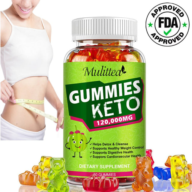 Mulittea Keto Gummies Supplement 120,000Mg for Advanced Weight Management & Boost Metabolism, 60 Gummies