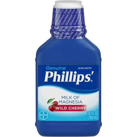 Phillips Milk of Magnesia Liquid Magnesium Laxative, Wild Cherry, 26 Oz