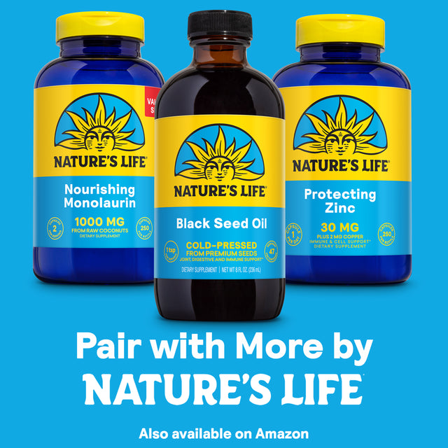 Nature'S Life Black Seed Oil, Pure | Immune, Digestion & Heart Function Support | Hair & Skin Health | 8Oz, 47 Serv.