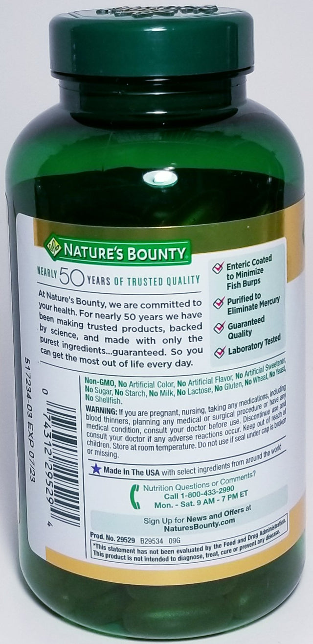 Nature'S Bounty Fish Oil 1400 Mg, 130 Coated Softgels