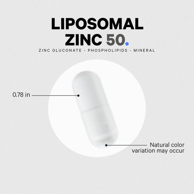 Codeage Liposomal Zinc, 3-Month + Supply, Zinc Gluconate Essential Mineral Vegan Supplement, Non-Gmo, 100 Ct