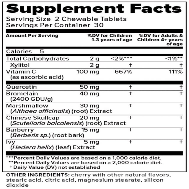 Redd Remedies, Children'S Sinus Support, Immune, Respiratory and Digestive Health Formula, 60 Tablets