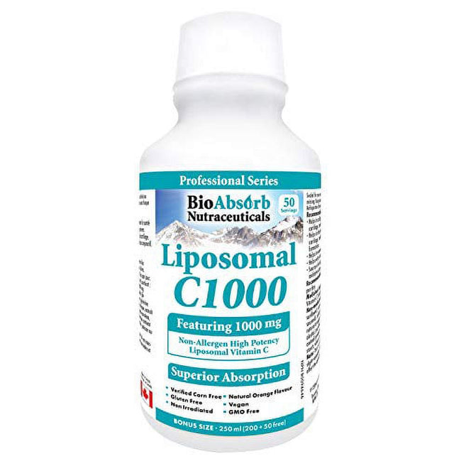 Liposomal Vitamin C 1000Mg. 8.5 Oz. 50 Servings of Liquid Vitamin C. Non GMO. Soy-Free. Vegan. Natural Orange Flavour