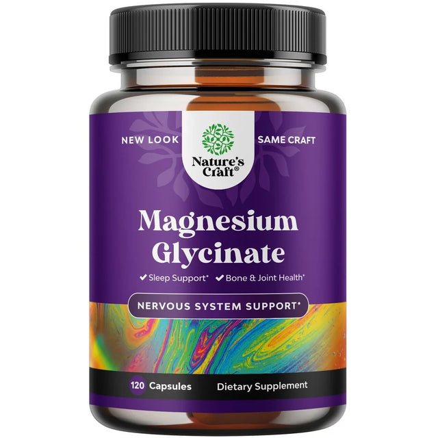 Pure Magnesium Glycinate 400Mg per Serving Capsules - Nature'S Craft High Absorption Magnesium Supplement for Women and Men 120Ct