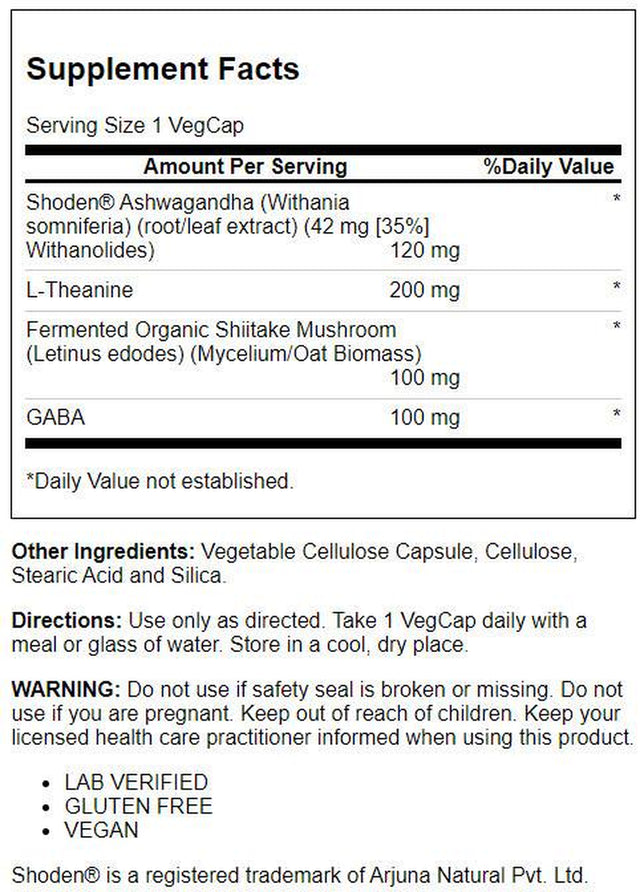 Solaray Sharpmind Stress, Nootropic Mood Support Supplement, for Relaxation and Occasional Stress Relief Support, Adaptogen with Ashwagandha, L Theanine, 60 Day Money Guarantee, 30 Serv 30 Vegcaps