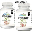 2 Garlic Fresh Extract 5000 Mg Cholesterol Health Supp 200 Antioxidant Pills Gel