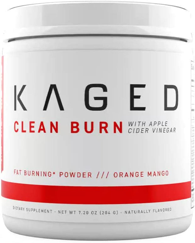 Kaged Thermogenic Powder | Clean Burn | Orange Mango | Men & Women | Weight Management Supplement | Organic Caffeine | Apple Cider Vinegar | 30 Servings