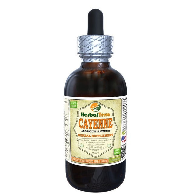 Cayenne (Capsicum Annuum) Tincture, Organic Dried Fruits Liquid Extract (Herbal Terra, USA) 2 Oz