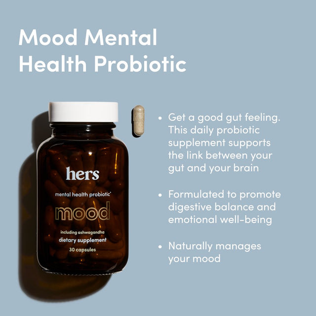 Hers Mood Mental Health Probiotic Supplement for Women with Ashwagandha, 30 Count