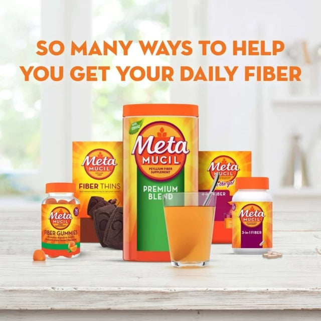 Metamucil Daily Fiber Supplements, Fiber Gummies for Digestive Health, Plant-Based Fiber, 105 Ct