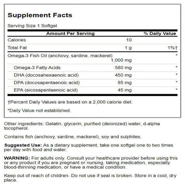 Swanson Super Dpa Fish Oil 1,000 Mg 60 Sgels 2 Pack