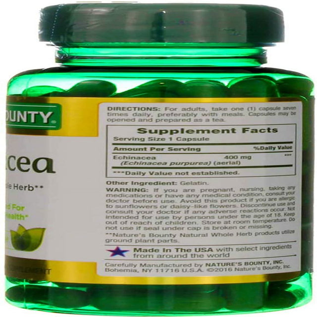 Nature'S Bounty Echinacea 400 Mg Capsules 100 Ea (Pack of 2)