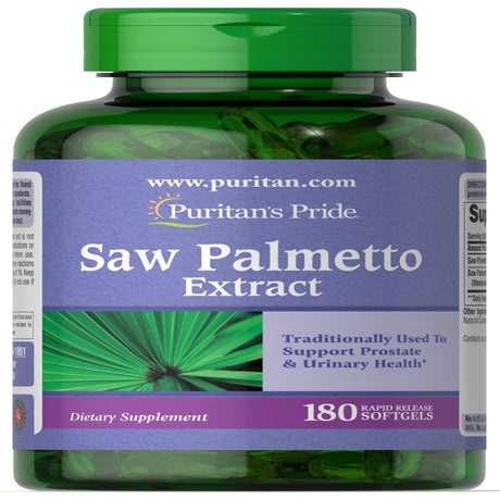 Saw Palmetto Extract, 180 Softgels by Puritan'S Pride