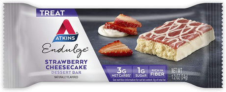 Atkins Endulge Treat Strawberry Cheesecake Dessert Bar. Rich and Creamy Dessert Favorites. Keto-Friendly. (30 Bars)